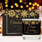 Chic Black Gold Snowflake Custom-kerstparty Kartonnen Onderzetters