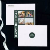 Moderne Minimalistische Familiefotocollage Feestdagenkaart (Personaliseer de collectie van deze zelfstandige maker.)