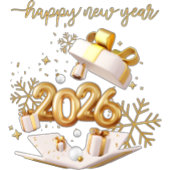 🎉 Gold 2026 Happy New Year Balloons | Elegant New T-shirt