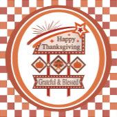 Happy Thanksgiving Dankbaar & Gezegend Retro Teken Pokerkaarten