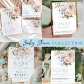 Hargrove Blue Floral Baby shower Pop It Sparkling Wijnetiket