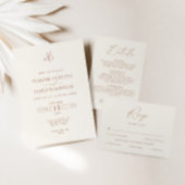 Minimale Boho Botanical Alles in één bruiloft Kaart