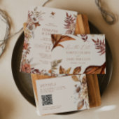 Herfst Rustiek Terracotta Bloemen Huwelijk Acryl Uitnodigingen