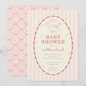Harry Potter Hedwig Pink Stripe Baby Shower Kaart