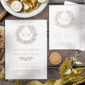 Oogst gestileerde krans monogram bruin bruiloft bedankdoosjes