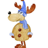 Vrolijk kerstservet! Grappig beer op een slee Servet