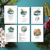 Waterverf Hawaï Bestemming Bruiloft Kaart