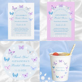 Syringa bloem vlinder bruidsfeest bedankje ronde sticker