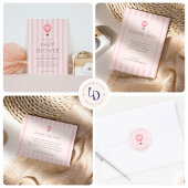 Hart Hete Luchtballon Pastel Roze Baby shower Kaart