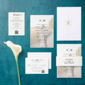 Klassieke Monogram 5 Foto Hart Script Trouw Kaart (Personaliseer de collectie van deze zelfstandige maker.)