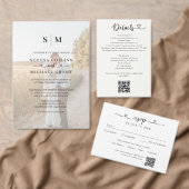 Script Heart QR Code Photo Off White RSVP (Personaliseer de collectie van deze zelfstandige maker.)