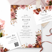 QR Code Trouwen RSVP Online Bourgogne Blush Bloeme Informatiekaartje