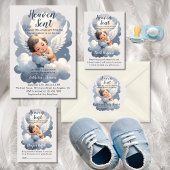 Heaven Sent Angel Baby in Clouds Baby shower All In One Uitnodiging