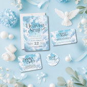 Heaven Send Blue Sky Clouds Baby shower Custom Papieren Bordje