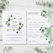 Hedera Monogram | Ivy Eucalyptus Botanical Wedding Kaart (Personaliseer de collectie van deze zelfstandige maker.)