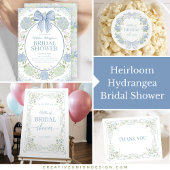Heirloom Hydrangea Bridal Shower Invitation Kaart