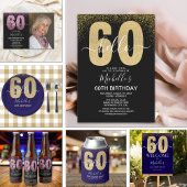 Hello 60! - Elegant 60th Birthday Woman Ronde Kartonnen Onderzetter