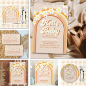 Hello Baby Cute Groovy Baby Shower Cadeaulabel