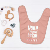 hallo ik ben nieuw hier moderne, roze meisjes ronde sticker