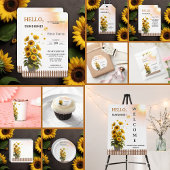 Hallo Sunshine Sunflower Garden Baby shower Bedankkaart