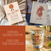 Vet Retro Western Cowgirl Bachelorette Ronde Sticker