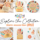 Hier komt de zoon Baby shower dank u Ronde Sticker