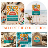 Retro Groovy Luier Raffle Kaart Zonnig Baby shower