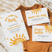 Hier komt de zoon Baby shower luier rafel Informatiekaartje