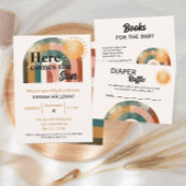 Hier komt het Son Bold Rainbow Baby shower Kaart