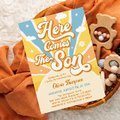 Hier komt de Son Baby shower Luier Raffle Informatiekaartje