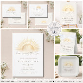 Boho Sun Elegant Baby Shower Feest Retouradres Etiket