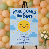 Hier komt de Zoon Baby shower Sticker - Zonneschij