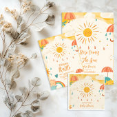 Hier komt de zoon gele zon papieren bordje