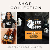 Halloween Funny Ghost Pun Just Here voor de boeken Bier Etiket