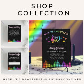 Regenboog Hart Muziek Equalizer Zwart Bedankkaart