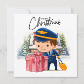 Pilot Uniform met Kerstmis thema Feestdagenkaart