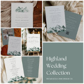 Highland | Double-Sided Mountain Range Wedding Kaart