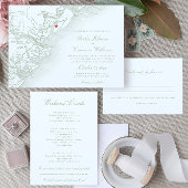 Hilton Head Sage Green Wedding Welkomstroute Bedankkaart