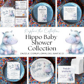 Hippo thema Baby shower Papieren Bordje