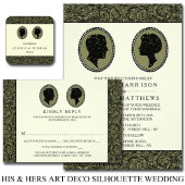 Zijn & haar Art Deco Silhouette Wedding Collectie Informatiekaartje