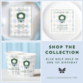 Hole in One Blue Golf Boys 1e verjaardagsfeest Kaart