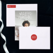 Hand Lettered Merry Christmas Custom Name Stamp Rubberstempel (Personaliseer de collectie van deze zelfstandige maker.)