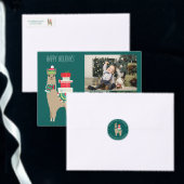 Festive Alpaca voegt uw eigen foto toe Verzilverd Omlijst Ornament