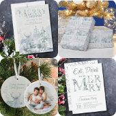 Sneeuwwinterbos en Stag H Feestdagen Kaart