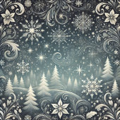 Eetherische Winter's Night Christmas Holiday Kaart Vierkante Sticker