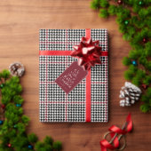 Vrolijk kerstfeest, klassiek houndstooth, foto Hol Feestdagenkaart (Personaliseer de collectie van deze zelfstandige maker.)