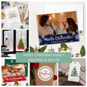 Script Gold Merry Christmas Trees Family Banner