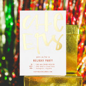 Red Cheers Holiday Party Uitnodiging Kaart