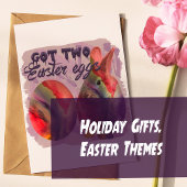 Happy Easter Blue Paars Calligraphy Illustration Mok