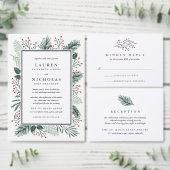 Holly and Pine Guest Information Informatiekaartje (Personaliseer de collectie van deze zelfstandige maker.)